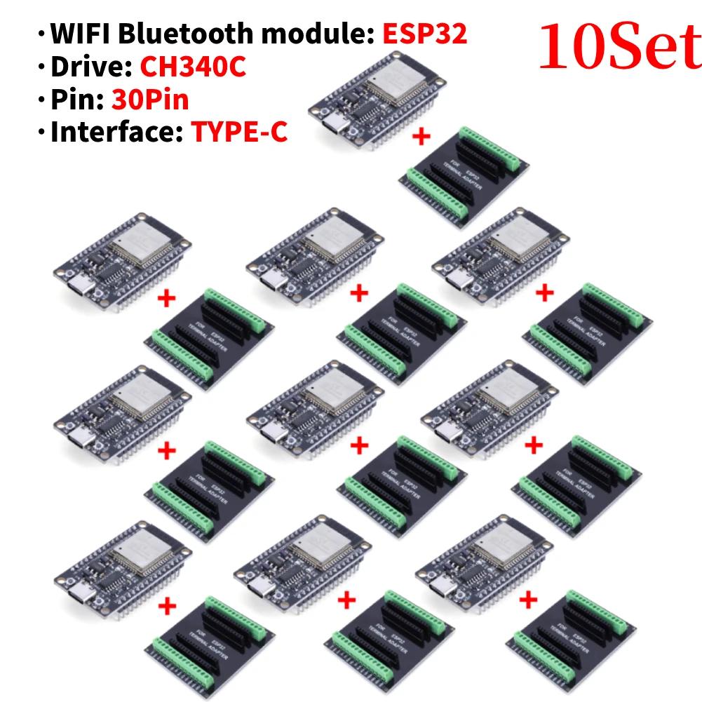 ESP32 WROOM-32 Development Board 5V TYPE-C CH340C WiFi+Bluetooth Ultra-Low Power Consumption SPI Flash 32Mbits Wireless Module