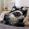 1pc Cat Printing Lightweight Flannel Blanket, Comfortable and Warm Blanket, for Camping Sofa Bed and Couch Office, Gift
