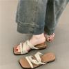 Platform Open-toed Sandals Women's 2025 Summer Korean Version Retro Linen Bohemian Vacation Beach Slippers