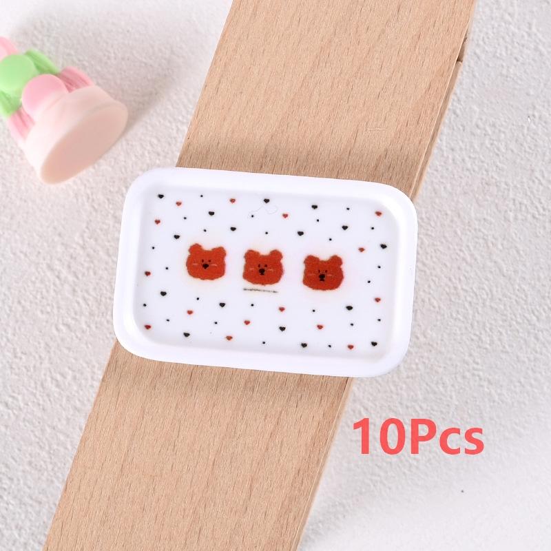 1/12 10Pcs Dollhouse Cartoon Mini Tray Dishes Set Dollhouse Simulation Kitchen Decoration Toy Kid Pretend Play Toys
