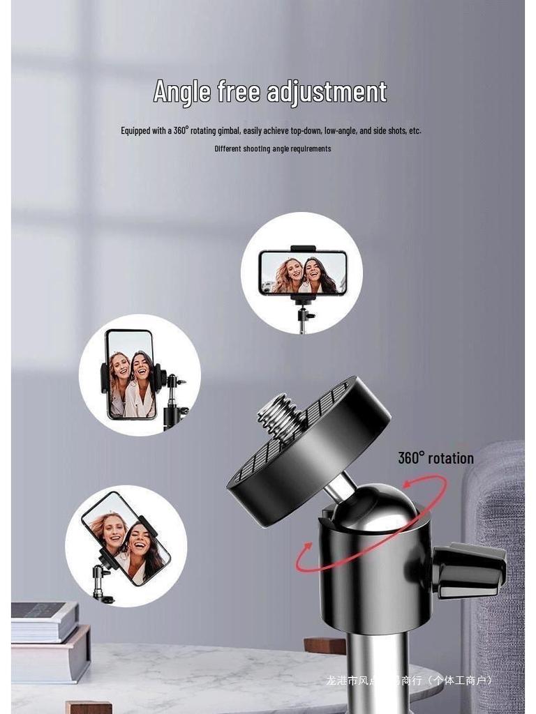 Multifunctional Desktop Tripod with Phone Holder & Fill Light for Live Streaming and Photography