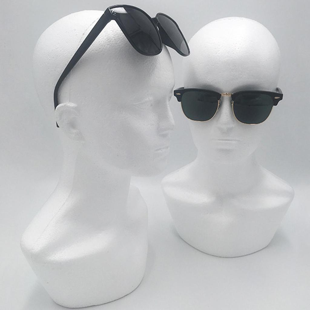 Mannequin Head Male Wig Display Mannequin Head Model Foam Mannequin Head Wigs Glasses Hat Display Holder Stand Photograph Props