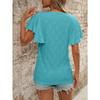 Summer Round Neck Pullover Short Sleeved Top with Ruffle Sleeves Casual Women's T-shirts