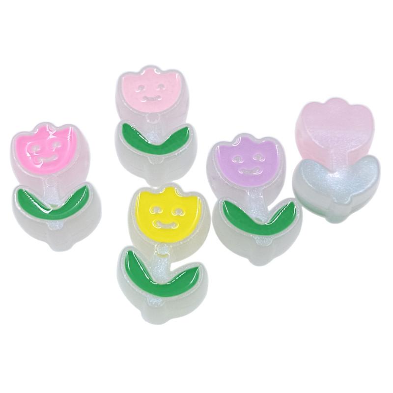 

5 шт акриловые бусины с цветком тюльпана DIY ювелирные аксессуары Подвески модные подвески для изготовления браслетов и сережек