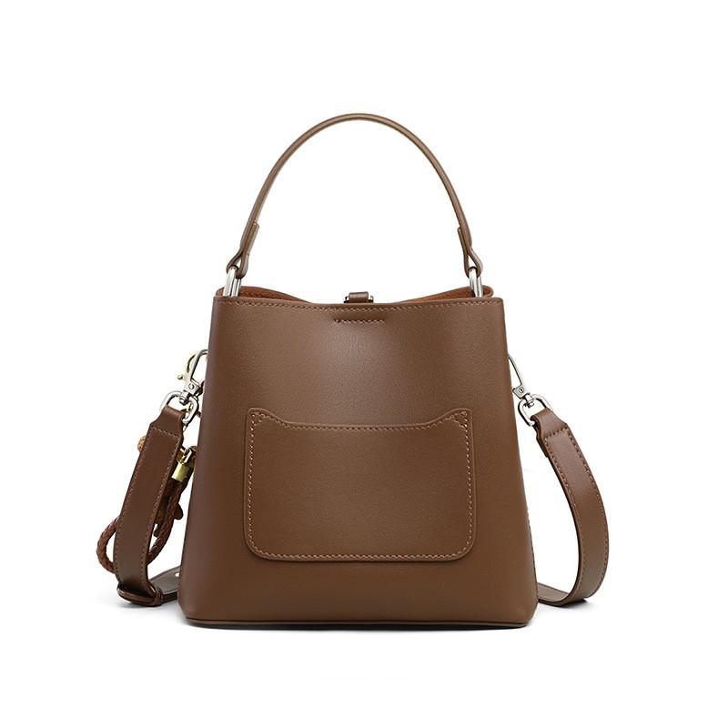 Womens Bucket Bag Crossbody Soft Leather Shoulder Large Capacity Street Style
