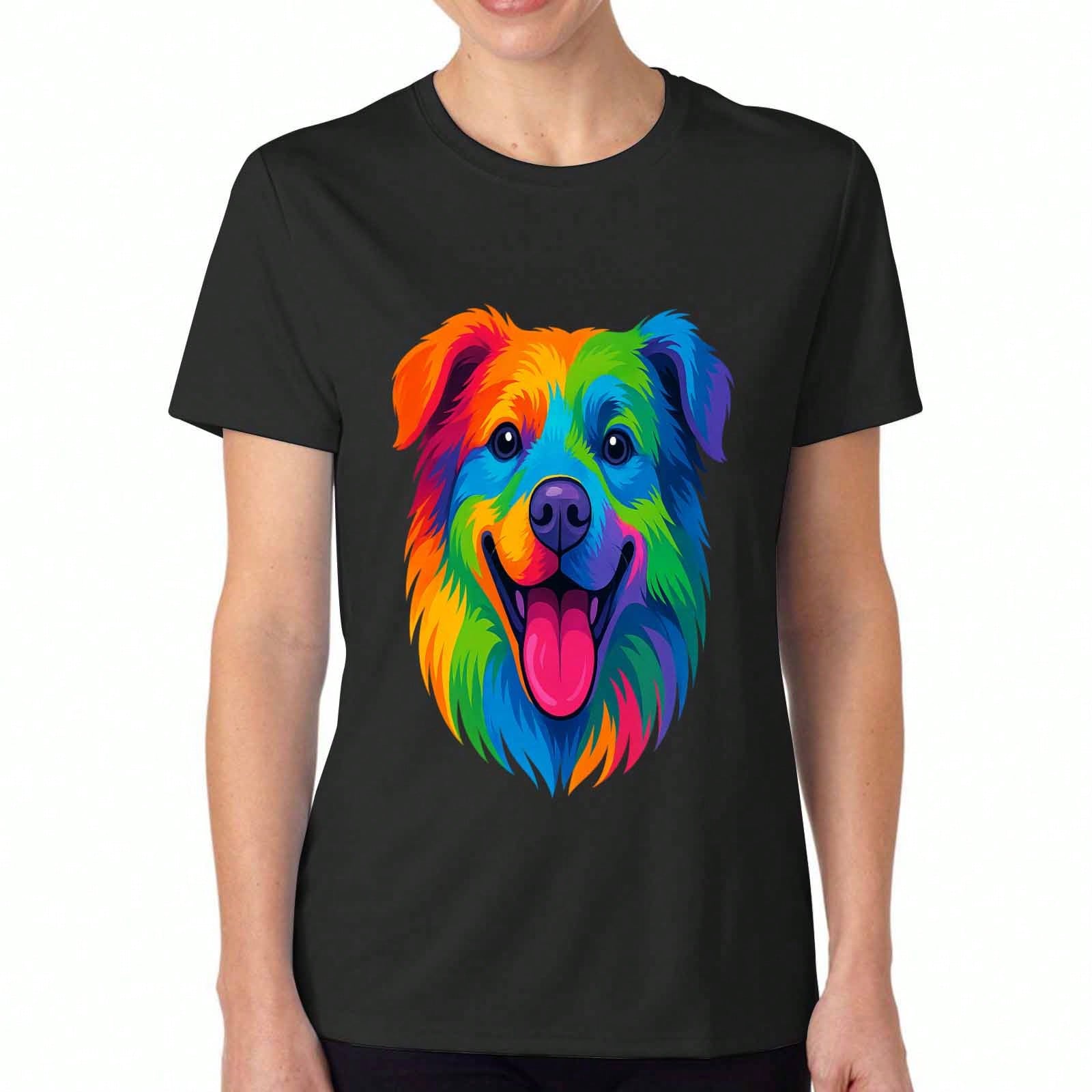 Rainbow Chihuahua Mom unisex Cotton T Shirt, Premium Cotton Graphic, Durable, Casual Fashion. Funny Chihuahua With Sunglasses Print,Perfect Gift For D S разноцветный