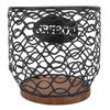 Coffee Pod Holder Versatile Coffee Capsule Storage Basket with Wood Base for Teabags Sugar Packets