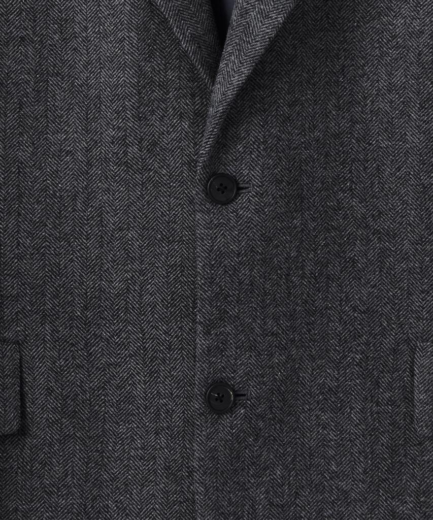 Musinsa Standard Wool Blend Herringbone Relaxed Blazer [Dark Grey]