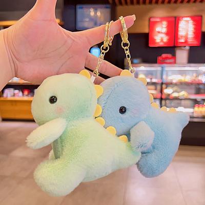 Kawaii 12cm Dinosaurier Plüschtier Spielzeug Anhänger Niedliche Mehrzweck-Plüschtiere Schlüsselanhänger Tragbares Stofftier Schlüsselanhänger Rucksack
