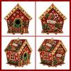 1 Set Diy Pearl Art Christmas Kit 3D Diamond Wooden House Painting Set With Beads Home Decoration Christmas Decoration