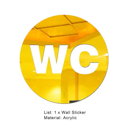 Mirror Effect Mark Sticker Self-adhesive Waterproof Hollow WC Sign Poster Household Supplies