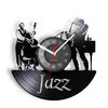 Musiker Jazz Band Wanduhr Männer Spielen Die Cellos Sax Jazz Band Instrumente Vinyl Schallplatte Wanduhr Schlafzimmer Wohnzimmer dekor