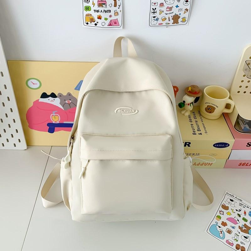 New Backpack Simple Atmosphere Junior High School Students' Schoolbags Leisure Shopping Solid Color Ladies' Backpacks