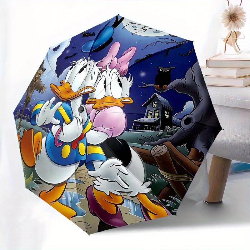 

Scared Daisy and Donald Duck Cartoon Umbrella, Portable 3-Fold Compact Umbrella, Suitable for Camping, Hiking and Travel, Ideal Easter Birth