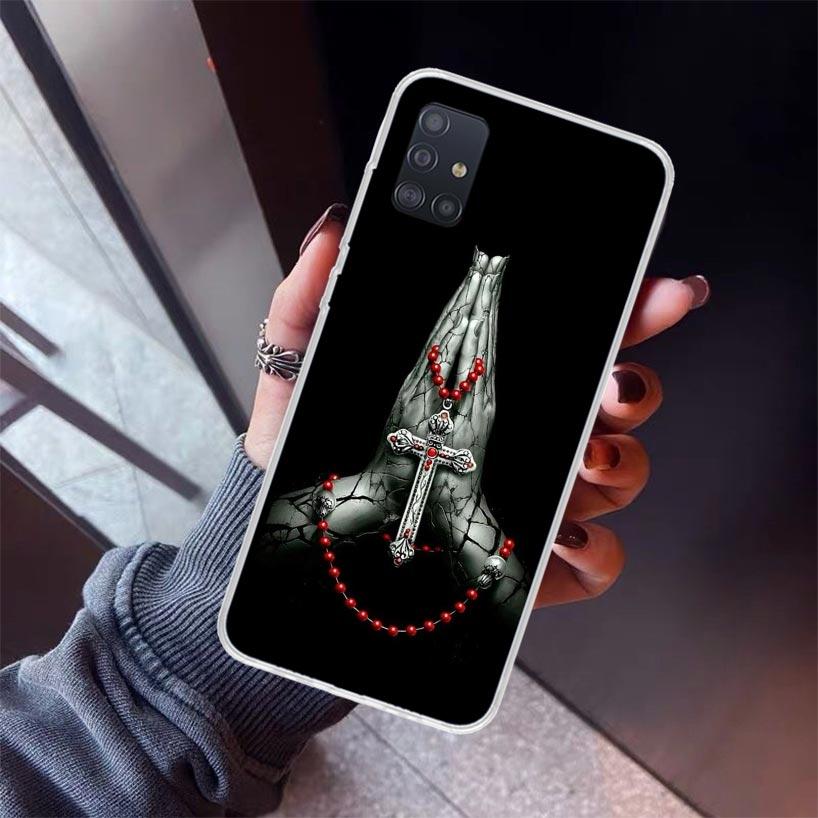 Christian Cross Design Phone Case For Samsung Galaxy A52 A51 A50S A32 A22 A12 A02S A72 A71 A31 A70 A30S Note 20 Ultra 10 Plus S1