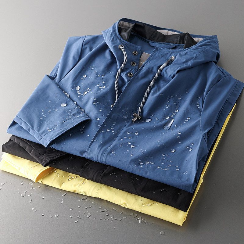 Export Original Tail Single Cut Label Soft Shell Jacket Outwear Men's Spring & Fall Windproof Waterproof Mid Length Long Length Trench Coat Men's Coat