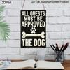 2Pcs Funny Dog Themed Aluminum Signs, Humorous Quote Wall Decor with Dog Sayings. Cute Warning Plaque for Living Room, Garage and Home Decoration
