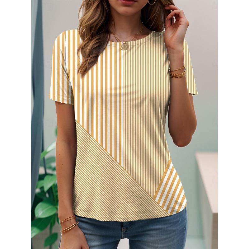 

Женская повседневная футболка с 3D-принтом в полоску, круглым вырезом, в стиле ретро, элегантная, с длинными рукавами, женская модная футболка-пуловер с длинным рукавом 6XL