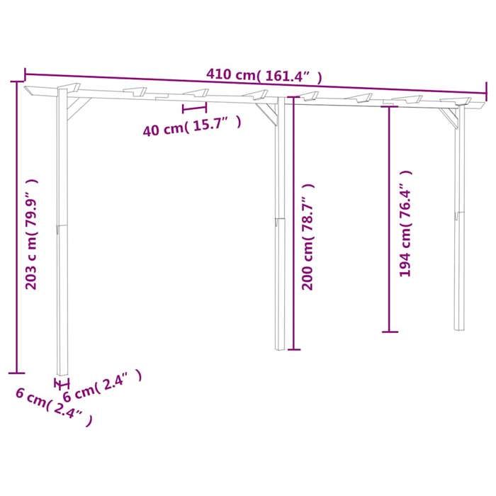 VidaXL Garden Pergola 400 X 40 X 205 Cm Wood