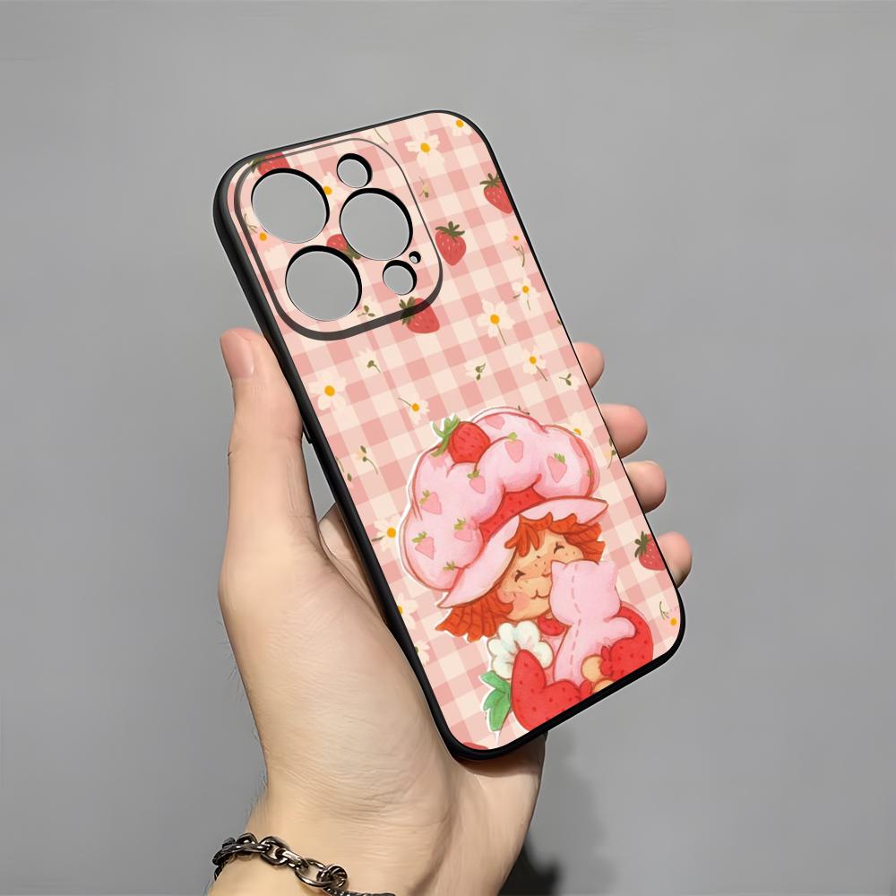 Cartoon S-Strawberry Shortcake Phone Case For IPhone 17 Pro Max 16 15 14 Pro Max 13 11 X Xs Xr 8 7Plus Silicone Cover