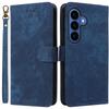Portemonnaie-Hülle für Galaxy S26+ - Leder/PU, Blau, Mit Lanyard