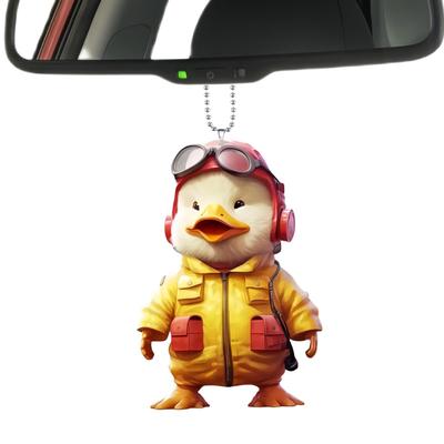 [Hkuoeue] Ente 2D Flacher Schlüsselanhänger, Ente 2D Ornament | Cartoon Schlüsselanhänger 2D Enten-Anzug