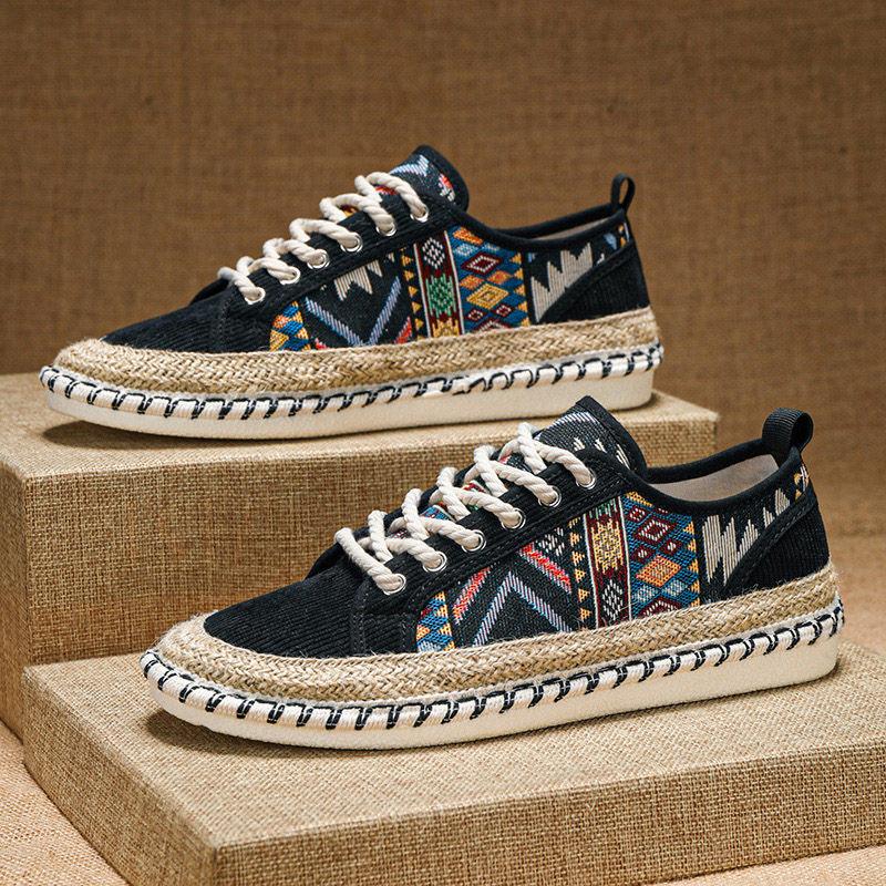 Fashion Casual Shoes for Men Lightweight Graphic Lace Up Man Shoe Flat Espadrilles Adults Common Non-leather Classic Original Sneakers