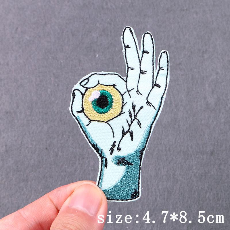 Demon Skull Patch Iron On Embroidery Patches For Clothing Thermoadhesive Patches For Clothes Hip Hop Punk Patch Stickers Badges