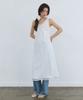 Adowl Embo Flower Pattern Shirring Ribbon Dress - White
