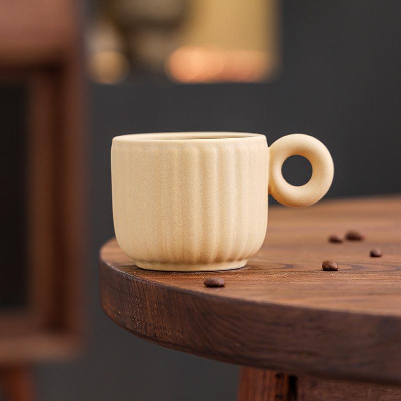 Creative Ceramic Coffee Cup High Value Afternoon Tea Latte Cup Household Water Cup Coarse Pottery Mug