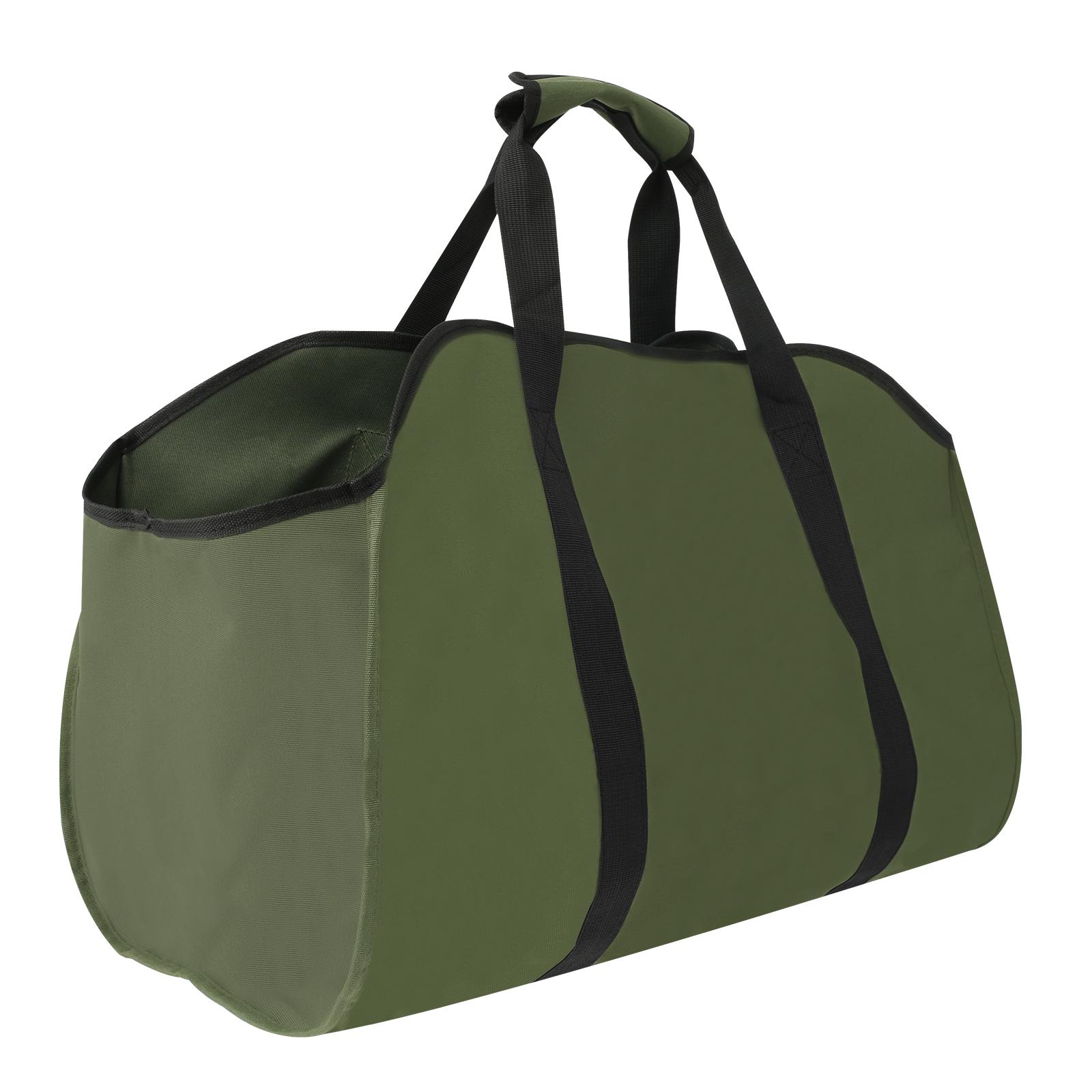 

Новая сумка-тоут для хранения дров, большая вместимость, сумка для хранения дров, переноска для бревен из ткани Оксфорд, держатель для дров, сумка для переноски дров зелёный