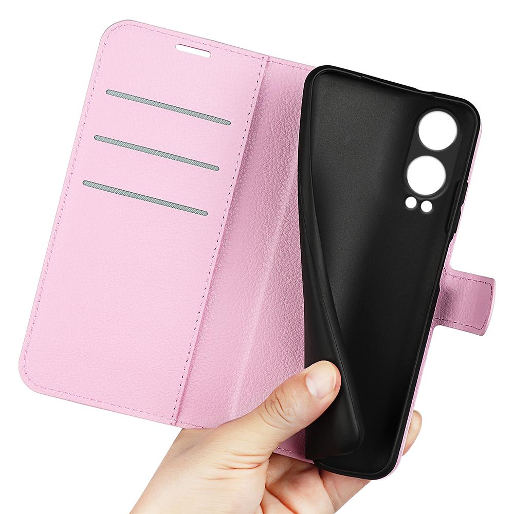 For OnePlus Nord CE4 Lite 5G/Oppo K12x 5G (China) Phone Case Litchi Texture Shockproof Leather Wallet Cover