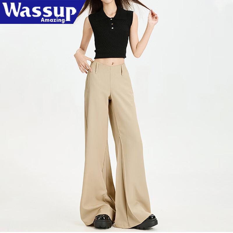 WASSUP AMAZING Women's Low-Rise Bootcut Casual Trousers