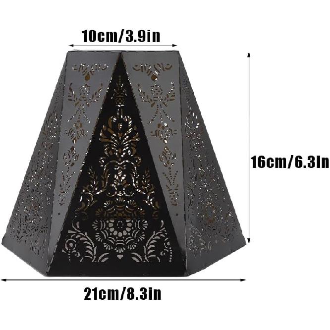 Joyzan Metal Lamp Shades, E27 E26 Drum Lampshades for Table Floor Light Barrel Cover Trees Pattern Etching Process Antique Small Replacement Vintage