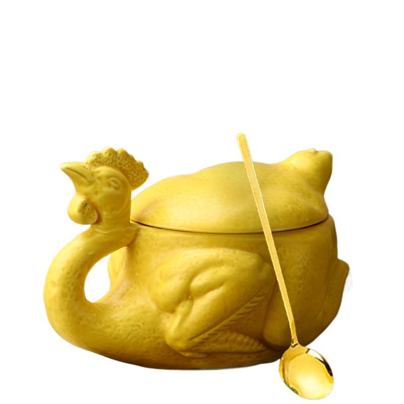 Funny Salt Baked Chicken Cup Coffee Cup Ceramic Mug Creative Exotic Sand Carving Strange Birthday Gift