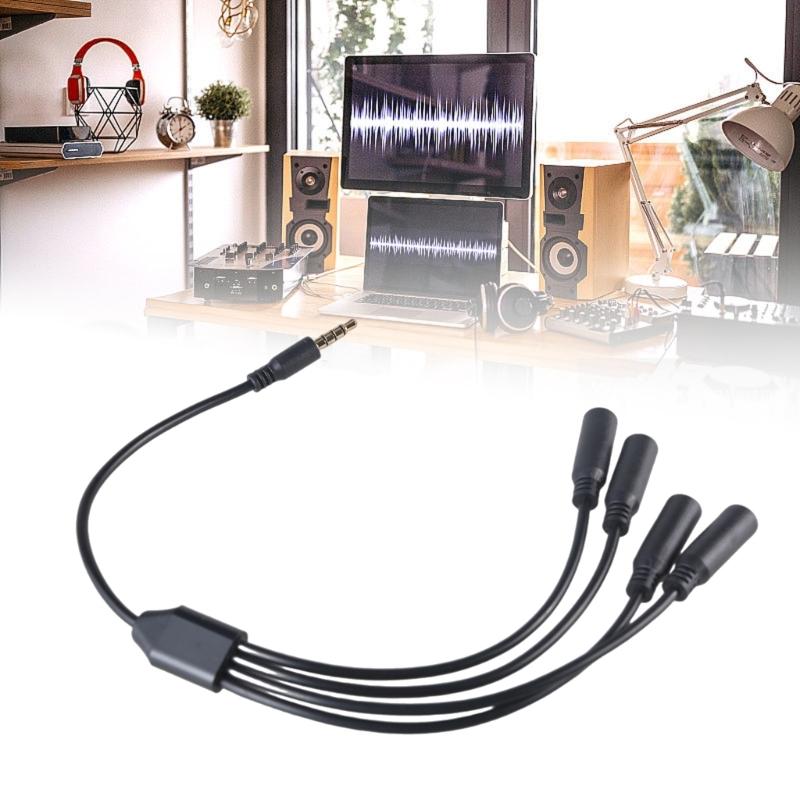 1 in 3/4/5/6 Out 3.5mm AUX Cord Male to Female Stereo AUX Converters Wire Splitter Cable 4-Section for Headphones