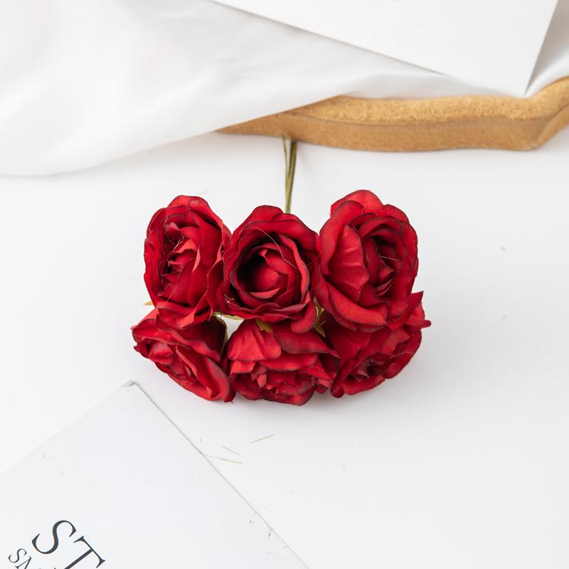 6/18Pcs Artificial Flower Silk Carnation Outdoor UV Protection Wedding Bridal Bouquet Christmas Diy Home Decortion Scrapbooking