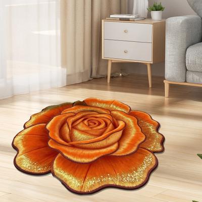 3D Floral Bath Mat Realistic Flower Shaped Floor Mat Non-Slip Absorbent Bathroom Rug for Entrance Living Room Bedroom