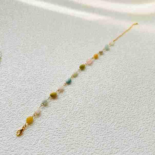 Barevný náhrdelník a náramek ze drahokamů: Nastavitelný, Dámský design v čínském stylu