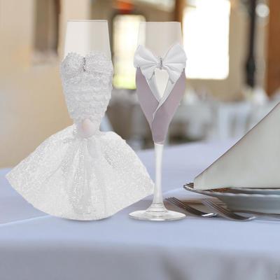 2 Pieces Wedding Champagne Glasses MR Home Party Supplies Versatile Anniversary Decorative