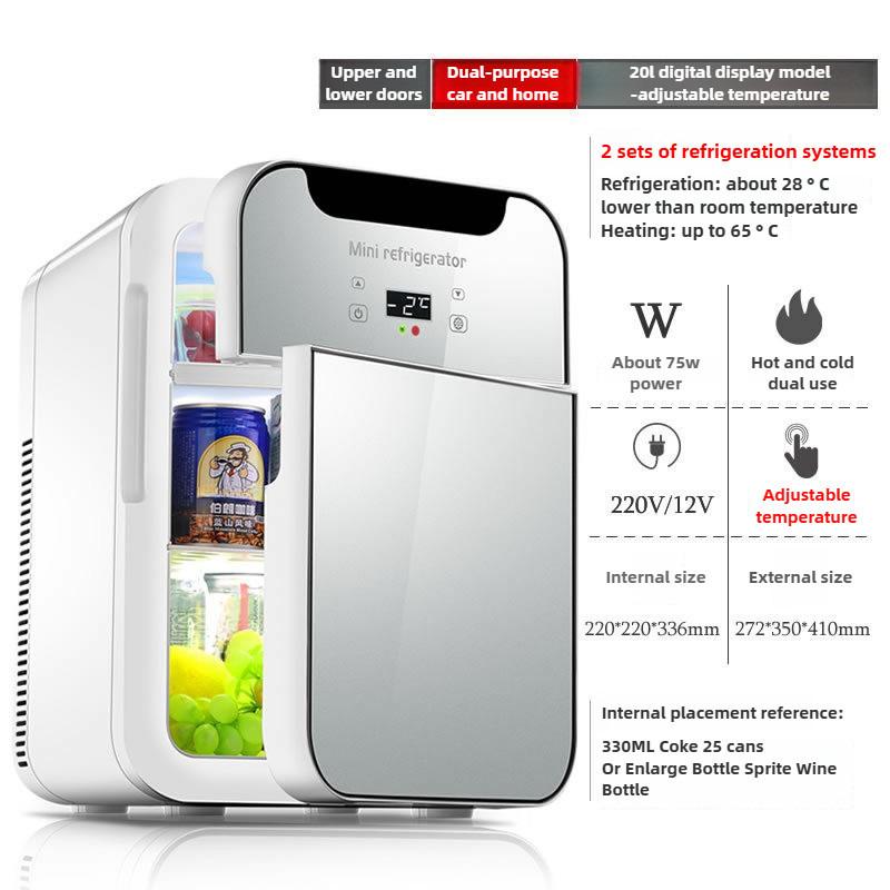 Large Capacity Car Refrigerator Portable Car Home Dual-use Mini Fridge Student Dormitory Small Freezer