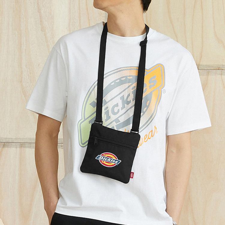Dickies Compact Adjustable Logo Print Polyester Phone Bag Unisex Shoulder Bag Black DK010536