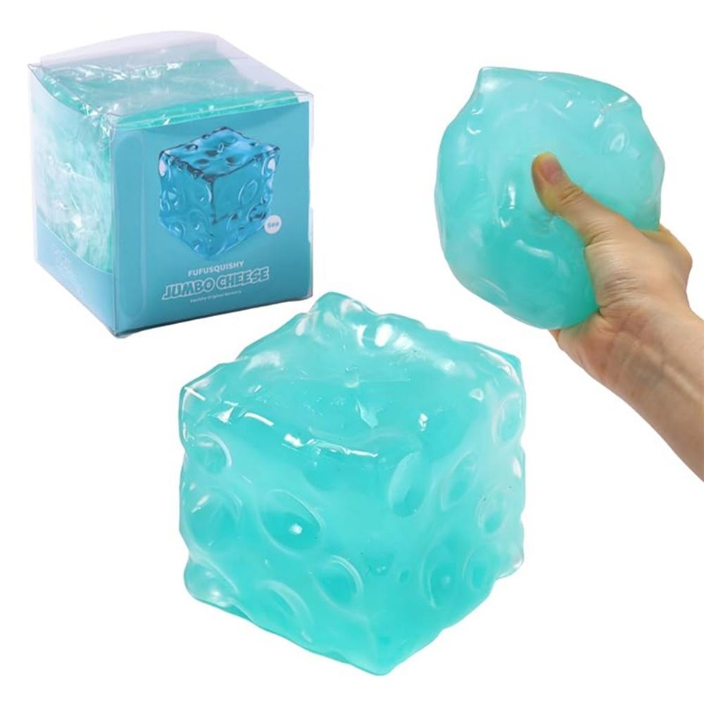 1 STAqua Blauw Kaas Squishy Kaasblok Knijpspeelgoed Squishies Stressverlichter Fidget Speelgoed voor Volwassenen Tieners en Kinderen Verjaardagscadeau blue