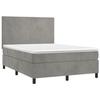 VidaXL Lit à sommier tapissier et matelas Gris clair 140x190cm Velours - Modèle 3142899
