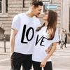 Valentine Day Woman Man T Shirt Letter LO VE Couple T-shirt