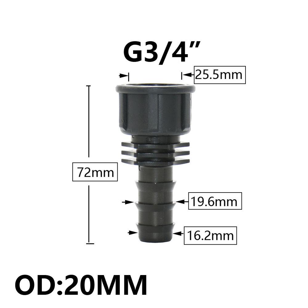 8/16/20/25/32mm Garden PE Tube Connector 1/2 3/4 1" Thread Hose Elbow Barb Coupler Fitting Farm Irrigation PE Pipe Joint