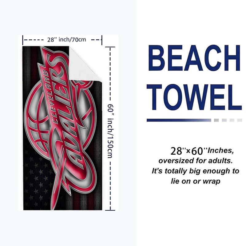 Cleveland Cavaliers Logo Print Beach Towel, Large Soft Quick Dry Towel for Beach Camping Swimming