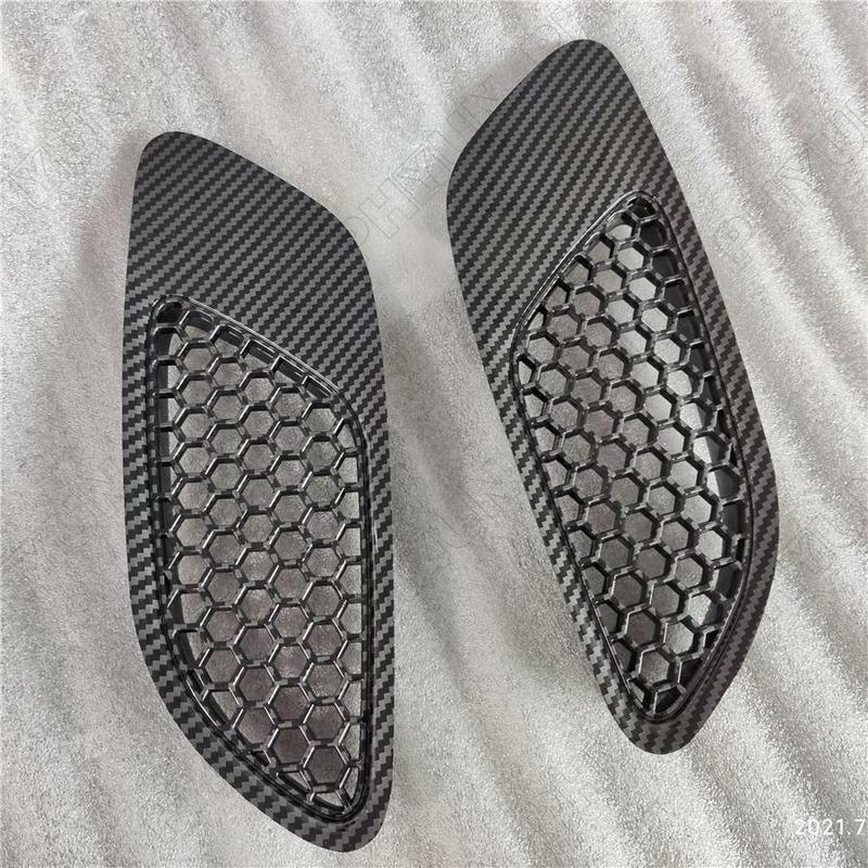 2PCS Carbon Fiber Look Engine Front Bonnet Hood Vent Air Intake Cover Fit for BMW E90 E91 E92 E93 M3 Type 2007-2011 2012 2013