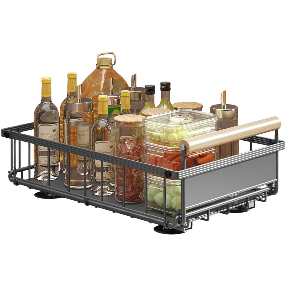 Foldable Pull Out Kitchen Under Sink Storage Basket Organizer Drawer Shelf for Cabinets and Pantry Organization