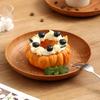 Cross Border Wood Grain Round Plate Dish Plate for Home Fruit Dessert Coffee Cake Plastic Tray